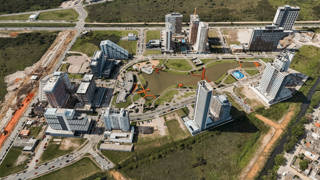 imagem aérea do parque una